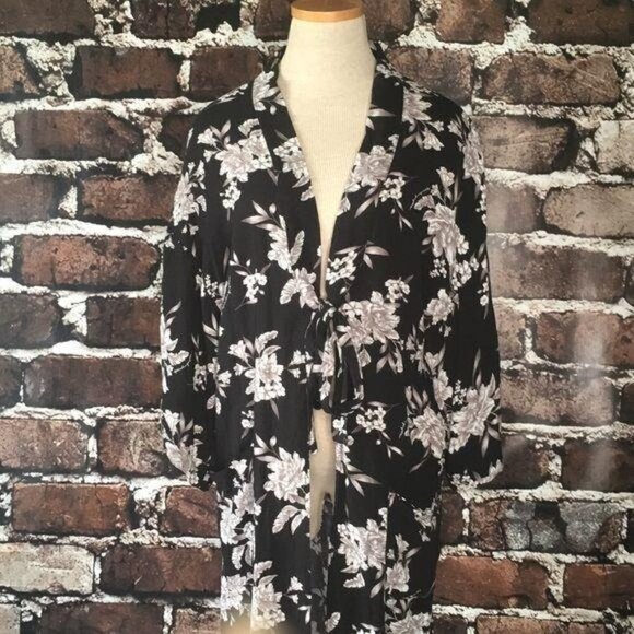 Spiritual Gangster Swim Coverup Black Floral OS - Picture 8 of 8